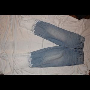 Cute Lace Trim Jeans